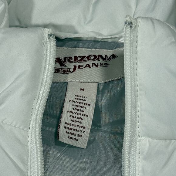 Arizona Jean Co White Quilted Puffer Vest NWT Medium - Picture 6 of 7
